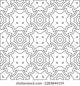
 Textura ornamental monocroma con formas lineales lisas, líneas de zigzag, patrón de encaje.Resumen de patrón geométrico en blanco y negro para página web, texturas, tarjeta, afiche, tela, textil.