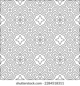 
 Monochrome ornamental texture with smooth linear shapes, zigzag lines, lace pattern.Abstract geometric black and white pattern for web page, textures, card, poster, fabric, textile.