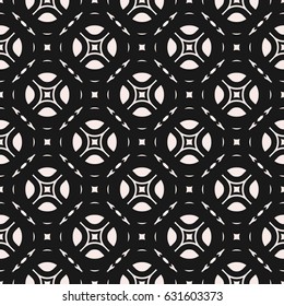 Monochrome ornamental texture, vector seamless pattern, simple dark illustration with delicate geometric shapes. Repeat abstract background. Design element for prints, decor, digital, package, covers