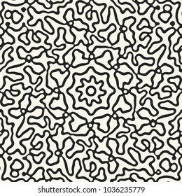 Monochrome Ornate Contour Textured Pattern