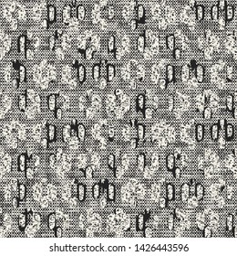 Monochrome Ornate Dots Complexity Textured Background. Seamless Pattern.