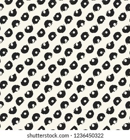 Monochrome Ornate Dots Graphic Motif. Seamless Pattern.