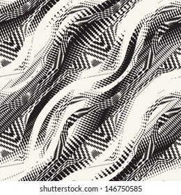 Monochrome Ornate Dotted Snake Skin Stripe Pattern