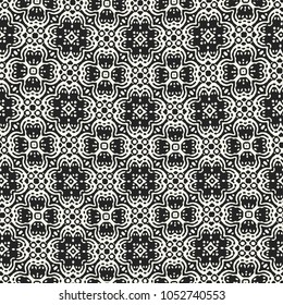 Monochrome Ornate Floral Textured Pattern