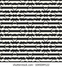 Monochrome Ornate Folk Striped Pattern