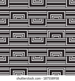 Monochrome Ornate Striped Geometric Pattern
