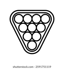 Monochrome Outline of a Pool Balls Triangle Rack Symbol