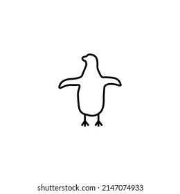 Monochrome outline sign suitable for web sites, books, banners, stores, advertisements. Editable stroke. Line icon of penguin