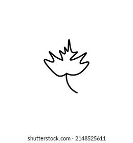 Monochrome outline sign suitable for web sites, books, banners, stores, advertisements. Editable stroke. Line icon of leaf of maple 