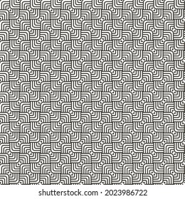Monochrome Overlapping Pattern Background With Rounded Corners.  Vintage Retro Vector Design Element.