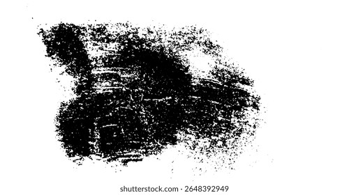 Textura monocromática de la marca del pincel en la lona blanca, mancha expresiva del punto de Grungy con efecto sucio - diseño Abstractas de la pincelada