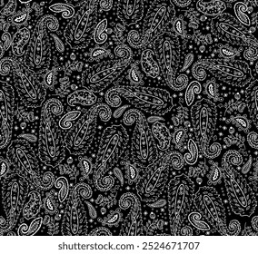 Padrão de estilo de paisley monocromático. Padrão com estilo tradicional. Design para decoração e têxteis