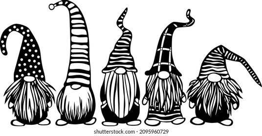 monochrome panno line black decoration logo design abstract line art geometry contour gnome gnomes squad character