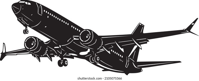 monochrome panno line black decoration logo design abstract line art geometry contour woodcut tree flight plane icon