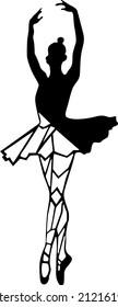 monochrome panno line black decoration logo design abstract line art geometry contour woodcut girl woman belerin dancer icon