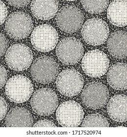 Monochrome Patchwork Textured Dotted Pattern
