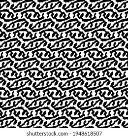 Monochrome pattern with abstract elements would suggest some waves. Textile design.