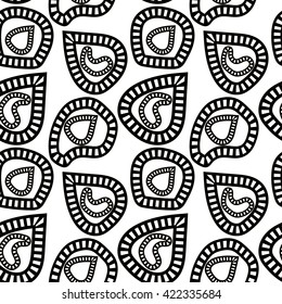 Monochrome pattern of abstract striped shapes