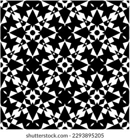 
Monochrome pattern. Abstract texture for fabric print, card, table cloth, furniture, banner, cover, invitation, decoration, wrapping.seamless repeating pattern.Black and white color.