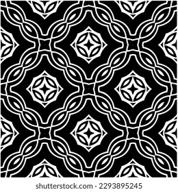 
Monochrome pattern. Abstract texture for fabric print, card, table cloth, furniture, banner, cover, invitation, decoration, wrapping.seamless repeating pattern.Black and white color.