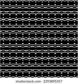 Monochrome pattern. Abstract texture for fabric print, card, table cloth, furniture, banner, cover, invitation, decoration, wrapping.seamless repeating pattern.Black and white color.