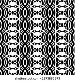 
Monochrome pattern. Abstract texture for fabric print, card, table cloth, furniture, banner, cover, invitation, decoration, wrapping.seamless repeating pattern.Black and white color.