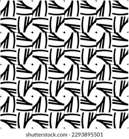 Monochrome pattern. Abstract texture for fabric print, card, table cloth, furniture, banner, cover, invitation, decoration, wrapping.seamless repeating pattern.Black and white color.