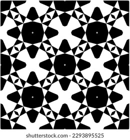 
Monochrome pattern. Abstract texture for fabric print, card, table cloth, furniture, banner, cover, invitation, decoration, wrapping.seamless repeating pattern.Black and white color.