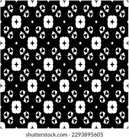 Monochrome pattern. Abstract texture for fabric print, card, table cloth, furniture, banner, cover, invitation, decoration, wrapping.seamless repeating pattern.Black and white color.