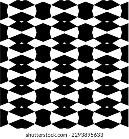 
Monochrome pattern. Abstract texture for fabric print, card, table cloth, furniture, banner, cover, invitation, decoration, wrapping.seamless repeating pattern.Black and white color.