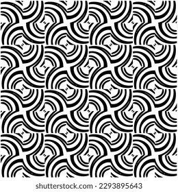 
Monochrome pattern. Abstract texture for fabric print, card, table cloth, furniture, banner, cover, invitation, decoration, wrapping.seamless repeating pattern.Black and white color.