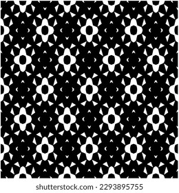 Monochrome pattern. Abstract texture for fabric print, card, table cloth, furniture, banner, cover, invitation, decoration, wrapping.seamless repeating pattern.Black and white color.