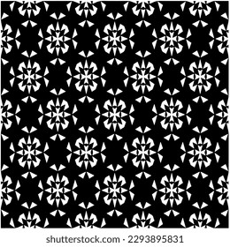 Monochrome pattern. Abstract texture for fabric print, card, table cloth, furniture, banner, cover, invitation, decoration, wrapping.seamless repeating pattern.Black and white color.
