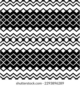 Monochrome pattern. Abstract texture for fabric print, card, table cloth, furniture, banner, cover, invitation, decoration, wrapping.seamless repeating pattern.Black and white color.