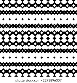 Monochrome pattern. Abstract texture for fabric print, card, table cloth, furniture, banner, cover, invitation, decoration, wrapping.seamless repeating pattern.Black and white color.
