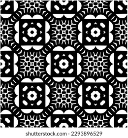 
Monochrome pattern. Abstract texture for fabric print, card, table cloth, furniture, banner, cover, invitation, decoration, wrapping.seamless repeating pattern.Black and white color.