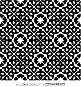 Monochrome pattern. Abstract texture for fabric print, card, table cloth, furniture, banner, cover, invitation, decoration, wrapping.seamless repeating pattern.Black and white color.