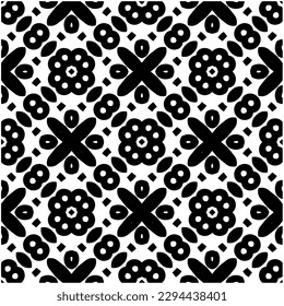 Monochrome pattern. Abstract texture for fabric print, card, table cloth, furniture, banner, cover, invitation, decoration, wrapping.seamless repeating pattern.Black and white color.