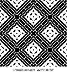 Monochrome pattern. Abstract texture for fabric print, card, table cloth, furniture, banner, cover, invitation, decoration, wrapping.seamless repeating pattern.Black and white color.