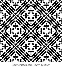 Monochrome pattern. Abstract texture for fabric print, card, table cloth, furniture, banner, cover, invitation, decoration, wrapping.seamless repeating pattern.Black and white color.