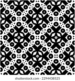 Monochrome pattern. Abstract texture for fabric print, card, table cloth, furniture, banner, cover, invitation, decoration, wrapping.seamless repeating pattern.Black and white color.