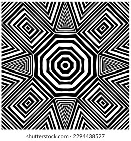 Monochrome pattern. Abstract texture for fabric print, card, table cloth, furniture, banner, cover, invitation, decoration, wrapping.seamless repeating pattern.Black and white color.