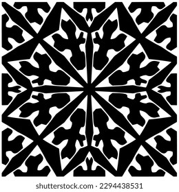 Monochrome pattern. Abstract texture for fabric print, card, table cloth, furniture, banner, cover, invitation, decoration, wrapping.seamless repeating pattern.Black and white color.