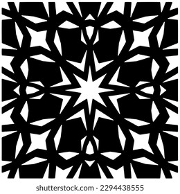 Monochrome pattern. Abstract texture for fabric print, card, table cloth, furniture, banner, cover, invitation, decoration, wrapping.seamless repeating pattern.Black and white color.
