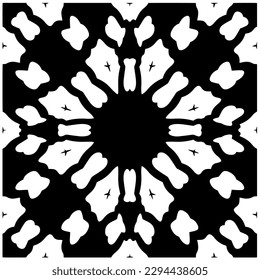 Monochrome pattern. Abstract texture for fabric print, card, table cloth, furniture, banner, cover, invitation, decoration, wrapping.seamless repeating pattern.Black and white color.