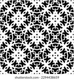 Monochrome pattern. Abstract texture for fabric print, card, table cloth, furniture, banner, cover, invitation, decoration, wrapping.seamless repeating pattern.Black and white color.