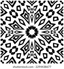 Patrón monocromo. Textura abstracta para impresión de tela, tarjeta, mantel de mesa, muebles, banner, cubierta, invitación, decoración, envoltura.patrón repitiendo sin fisuras.Color negro y blanco.