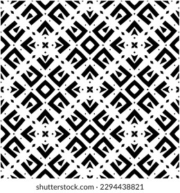 Monochrome pattern. Abstract texture for fabric print, card, table cloth, furniture, banner, cover, invitation, decoration, wrapping.seamless repeating pattern.Black and white color.