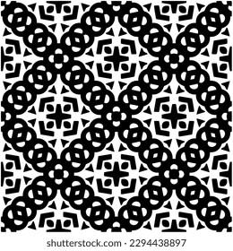 Monochrome pattern. Abstract texture for fabric print, card, table cloth, furniture, banner, cover, invitation, decoration, wrapping.seamless repeating pattern.Black and white color.