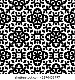 Monochrome pattern. Abstract texture for fabric print, card, table cloth, furniture, banner, cover, invitation, decoration, wrapping.seamless repeating pattern.Black and white color.